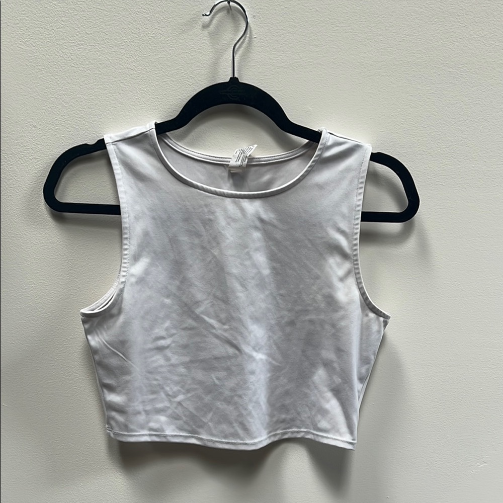 White Sleeveless Crop Top